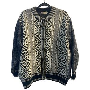 Fragrance Collections Vintage Crewneck Button-Up Sweater Jacket Size M/L